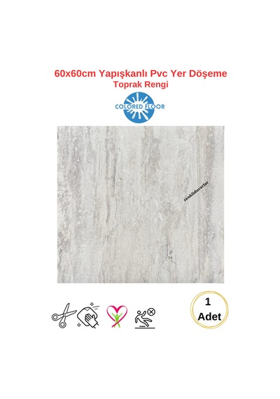 Kendinden Yapışkanlı Yer Zemin Ve Duvar Kaplama Paneli Arkası Kauçuklu 60x60cm Floor Pvc Panel 607
