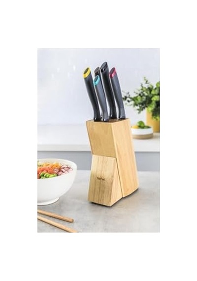 Tefal Fresh Kitchen Ahşap Bloklu 5 Parça Bıçak Seti