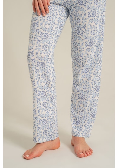 Pierre Cardin Most Wonderful Time Of The Year Kadın Mavi Uzun Kol Pijama Takım Pc9269-s-v1 Pc9269-s-v1