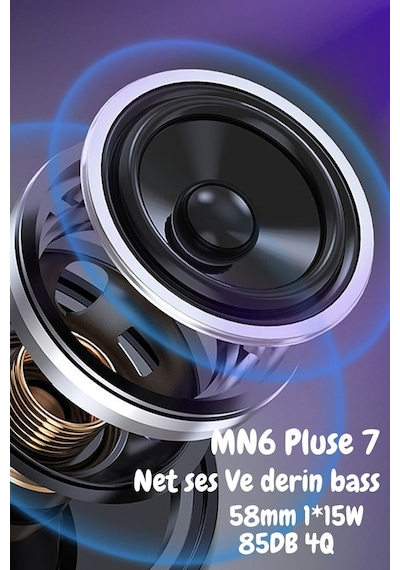 Pluse 7 Ses Bombası/360 Ledli Bluetooth Hoparlör/10saat Kesintisiz Oynatma/4q 15 W 1 Hoparlör