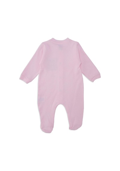 Unisex Bebek Hayvan Nakışlı Raporlu Çıtçıtlı Şapkalı Patikli Tulum 001