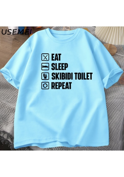 Flood Of Style Bring The Boom Graphic T Shirts Meme Cotton Short Sleeve T-shirt For Men Casual O Neck Knitte Mavi