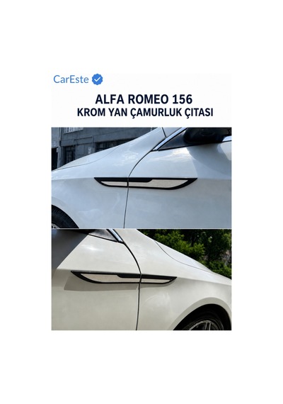 Alfa Romeo 156 Krom Yan Çamurluk Çıtası Parlak Krom 4 Parça 3m Bantlı Uyumlu