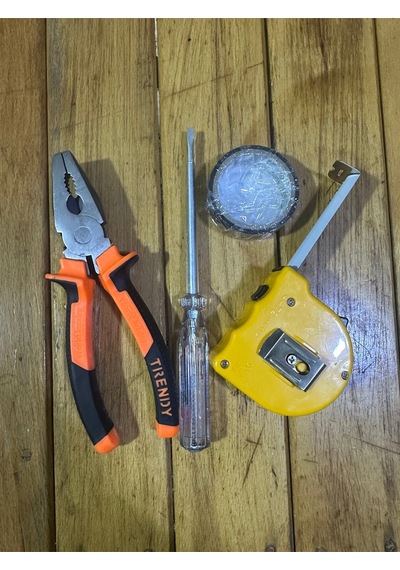 4 Lü Set Pense Kontrol Kalemi Metre Elektrik Bandı