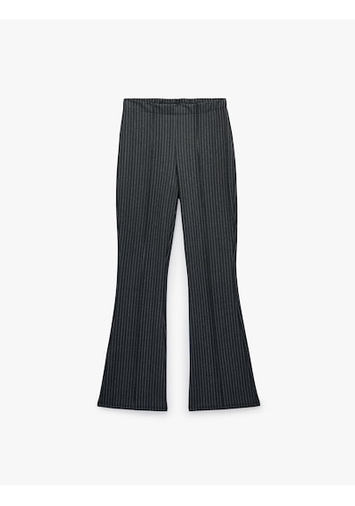 Koton Slim Fit Çizgili İspanyol Paça Pantolon Lacivert Çizgili 7wak40074ek 7s2