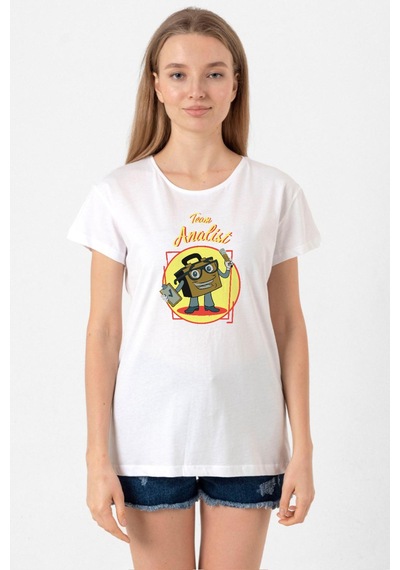 The Umbrella Academy Team Analist Beyaz Kadın Bisikletyaka Tshirt Beyaz