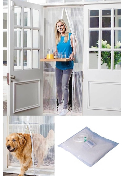 Aksu Beyaz Mıknatıslı Kapı Sinekliği 105x210cm 2'li Paket Standart