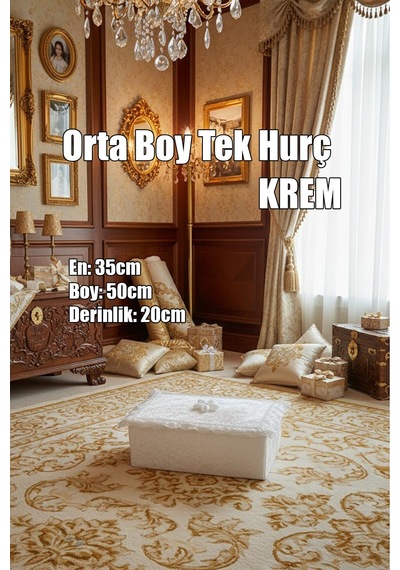 Northcity Çeyizlik Orta Tek Hurç Çiçekli, Kadife Tek Hurç Çeyizlik Dantelli Hurç, Orta Boy Hurç 5 Adet GRi