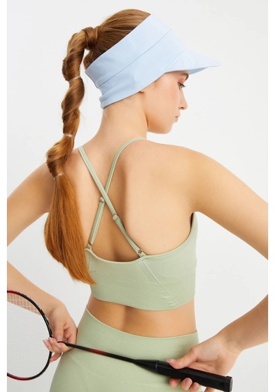 Kadın Uv Korumalı Katlanabilir Üstü Açık Yumuşak Siperli Pamuklu Penye Tenis Vizör Şapka - Tek Ebat / Bebe Mavi Bebe Mavi
