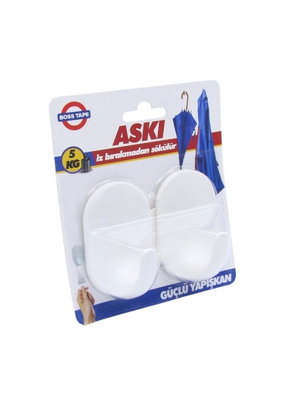 Boss Tape 5504 Plastik Büyük Askı Şeffaf 2li Blister