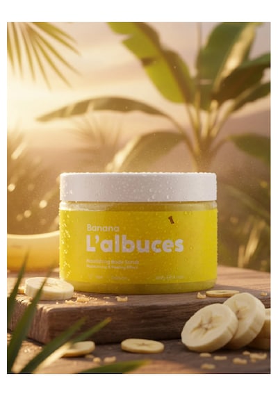 Banana Body Scrub 400gr Vegan, Temiz İçerikli, Muz Kokulu Pürüzsüz Cilt Bakımı