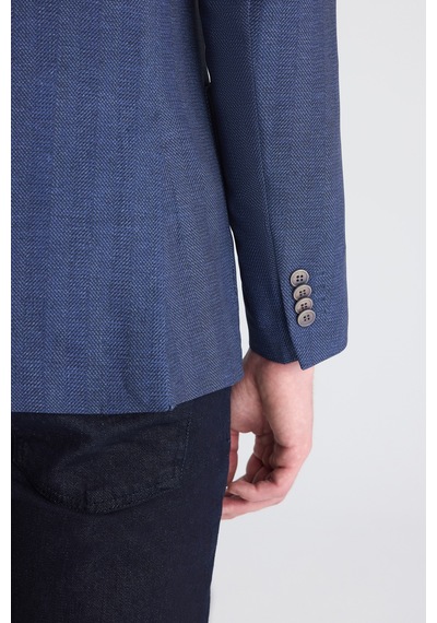 D's Damat Ds Damat Regular Fit Lacivert Armürlü Kumaş Ceket 5hc04ım09488m 101