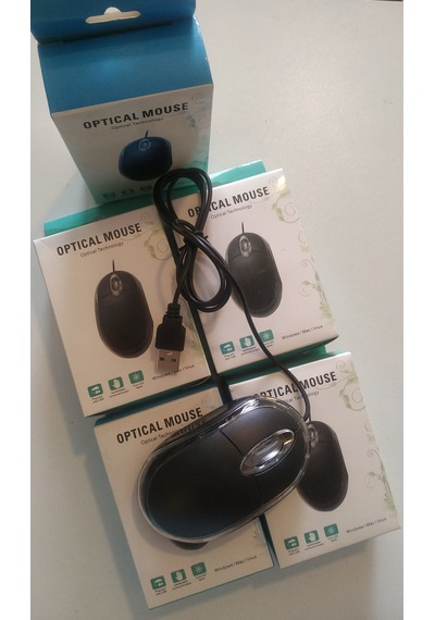 Optik Usb Kablolu Mouse Standart Ts-10 Siyah 5li Paket Siyah - Şeffaf