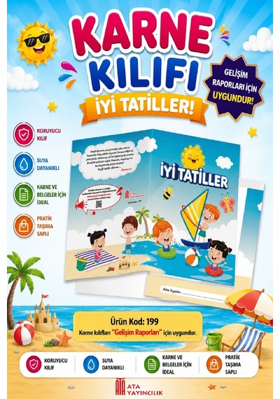 Ata Okul Öncesi Ve İlkokullar İçin Karne Kılıfı Gelişim Dosyasına Uygun Ürün Kodu:199 5 Adet