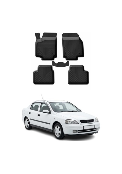 Opel Astra G 1998-2004 Uyumlu 4d Havuzlu Paspas Kauçuk Siyah 5 Parça