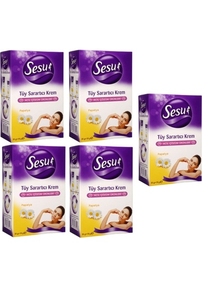 Sesu Tüy Sarartıcı Krem 35 Gr + 18 Gr X 5 Paket
