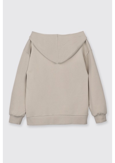 Panço Erkek Çocuk Kapüşonlu Taş Sweatshirt Gri