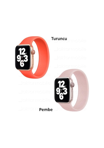 Apple Uyumlu  Watch Silikon Kordon Solo Loop Kayış Tek Parça - 10 Renk