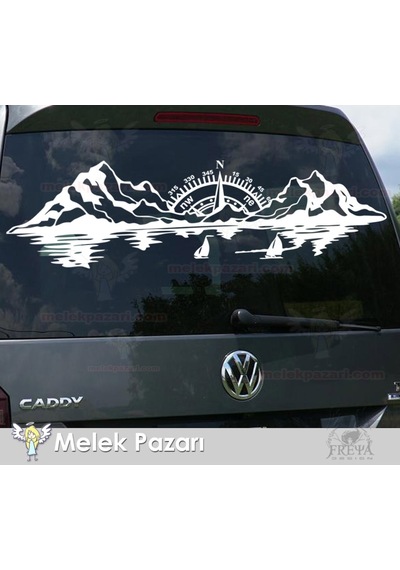 Pusula Deniz Manzara Off Road Kamp Karavan Sticker