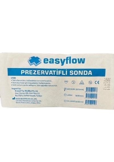 Easyflow Yapışkan Şeritli Prezervatif Sonda NO:25 Medium