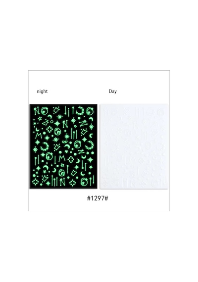 Karanlıkta Parlayan Burçlar Yıldızlar Tırnak Sticker Tırnak Etiketi Nail Art Jo-1297