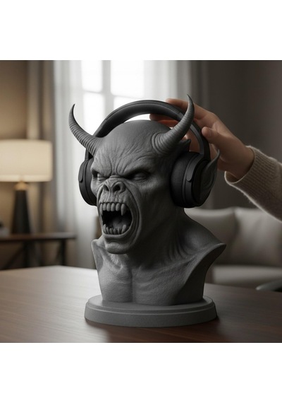 Happy3dworld İblis Büstü Kulaklık Standı, 3d Baskı Horror Gotik Gaming Dekor
