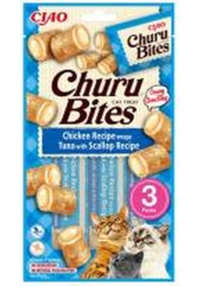 Ciao Churu Bites Tavuk Sargılı Deniz Taraklı ve Ton Balıklı Kedi Ödül Maması 3 x 10 G