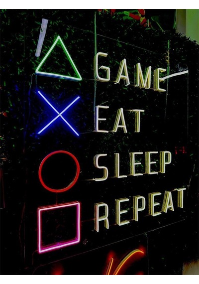 Sanec Game Eat Sleep Repeat Neon Led Tabela