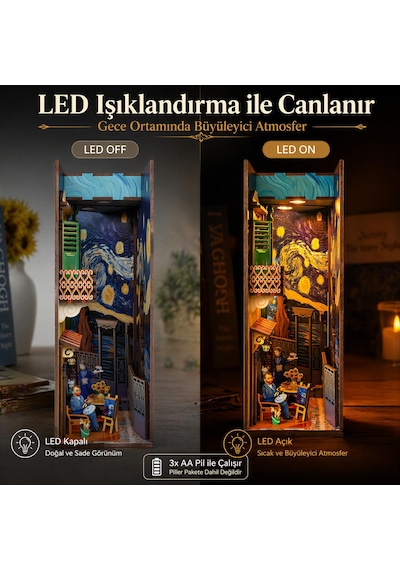 Van Gogh Temalı Book Nook Kitap Köşesi Vincent In Dünyası Dıy Maket
