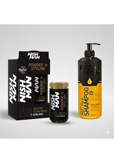 P5 Toz Saç Şekillendirici Wax - 20 Gr X 3 Adet/ + 400 Ml Tuzsuz Şampuan Hediye