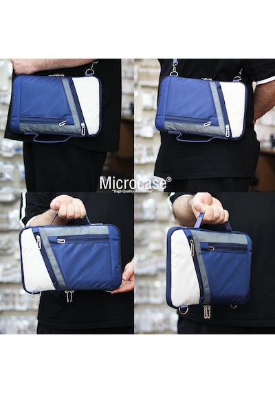 Microcase Honor Pad X8b 11 İnch İle Uyumlu Omuz Askılı El Tutacaklı Universal Sleeve Taşıma Çantası Al4346 Lacivert Krem Gri Çanta