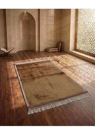 Royam Lüx Kalın Yumuşak Kaymaz Taban Peluş Seccade 70 X 110 Sarı