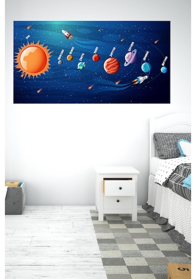 MSticker Gezeyenler Ve Güneş Sitemi, Uzay Çocuk Bebek Odası Duvar Sticker
