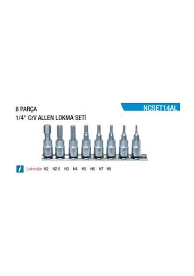 Nt Tools 1/4'' Allen Lokma Takımı 8 Parça Ncset14al