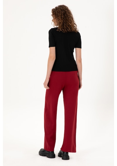U.S. Polo Assn. Kadın Vişne Loose Fit Triko Pantolon 50297151-VR223