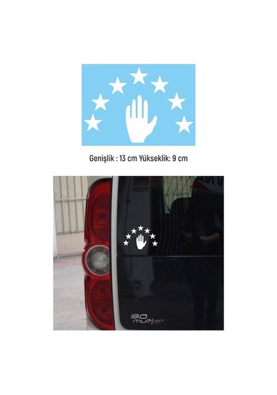 Abhaz Bayrak Araba Sticker Etiket Beyaz 13 Cm 4 Adet