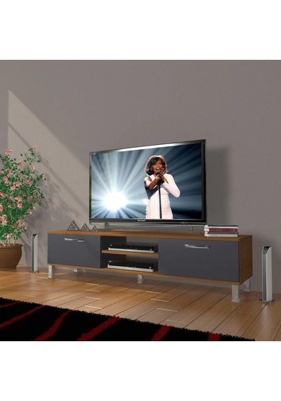 Decoraktiv Eko 140 Mdf Dvd Krom Ayaklı Tv Ünitesi Tv Sehpası - Ceviz - Antrasit Ceviz - Antrasit Decoraktiv Eko 140 Mdf Dvd Krom Ayaklı Tv Ünitesi Tv Sehpası - Ceviz - Antrasit Ceviz - Antrasit
