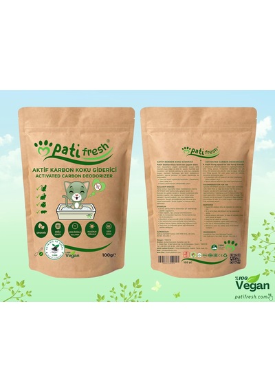 Tr Pati Fresh Doğal Aktif Karbon Kedi Kumu Koku Giderici 100 Gr