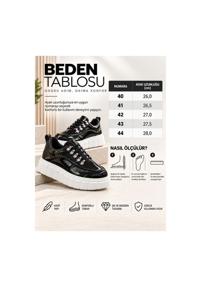 BayTuluk Kb-x10 Kuback Siyah Rugan Beyaz Yüksek Taban Günlük Spor Ayakkabı