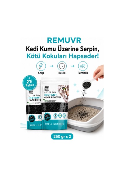 Kedi Kumu Koku Giderici Premium 250 Gr X 2 Adet Tasarruf Paketi Aktif Karbonlu Kedi Kumu Koku Önleyici Koku Giderici