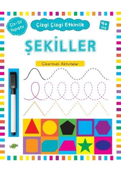 Şekiller Çıkartmalı Aktiviteler 4 Yaş Çizgi Çizgi Etkinlik- Kukla