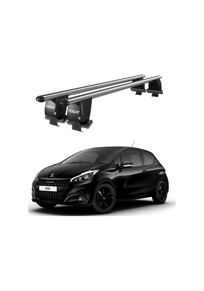 Royal Peugeot 208 2015-2019 Uyumlu Gri Kilitli Ara Atkı Port Bagaj Tavan Barı