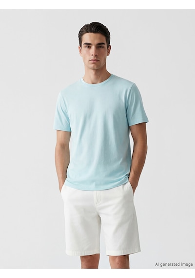 Lcwaıkıkı Classic Mavi %100 Pamuklu Regular Fit Basic Tişört
