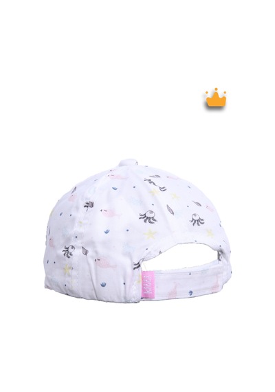 Kitti 1-3 Yaş 50cm Kız Bebek Çocuk Yazlık Desenli Ayarlanabilir Şapka Kep Y2310003 Beyaz