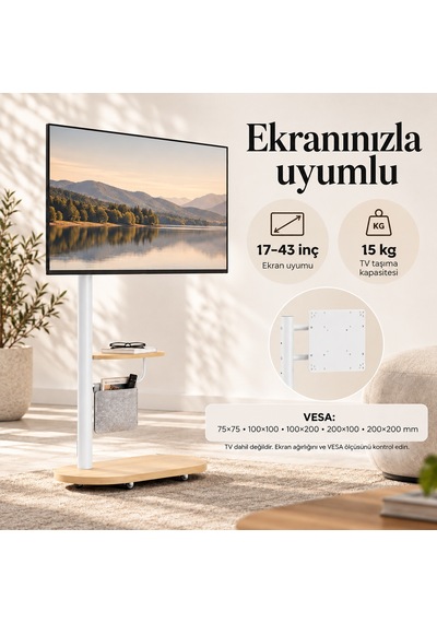 Npo Std5422 17 43" 15kg Tekerlekli Raflı Çantalı Dikey/yatay Açı Ayarlı Mobil Monitör Ve Tv Standı Diğer Npo Std5422 17 43" 15kg Tekerlekli Raflı Çantalı Dikey/yatay Açı Ayarlı Mobil Monitör Ve Tv Standı Diğer