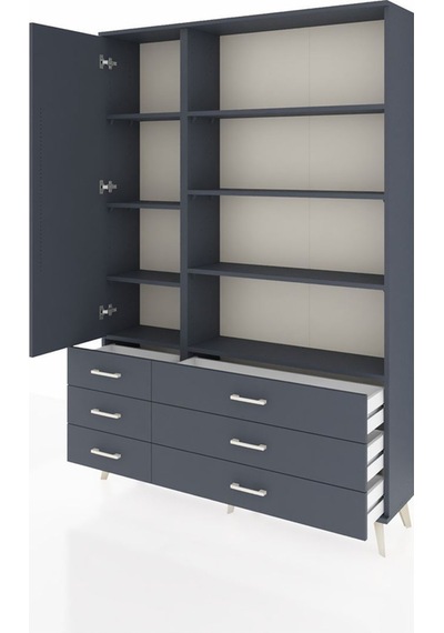 Arges Dolap 8 Raflı 6 Çekmeceli Tek Kapaklı 132x30x195 Antrasit-antrasit/antrasit Antrasıt/antrasıt Arges Dolap 8 Raflı 6 Çekmeceli Tek Kapaklı 132x30x195 Antrasit-antrasit/antrasit Antrasıt/antrasıt