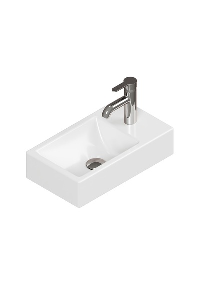 Minizia Lavabo Beyaz 45x26x10 Cm Sağdan Delikli, Taşma Deliksiz