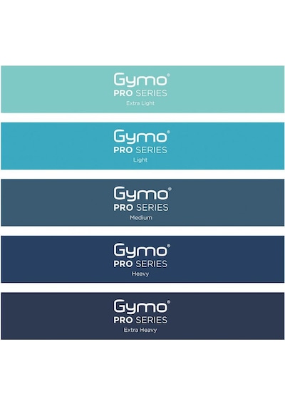 Gymo Pro Series Çantalı Direnç Bandı Fitness Pilates Esnetme Lastiği 5'li Set Mavi