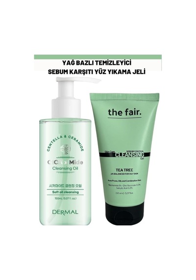 The Fair Çay Ağacı İçerikli Sebum  Yüz Yıkama Jeli 150 ML + Dermal Yüz Temizleme Yağı 150 ML
