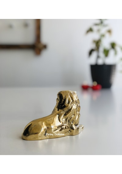 Aslan Pirinç Döküm Dekoratif Obje Biblo
